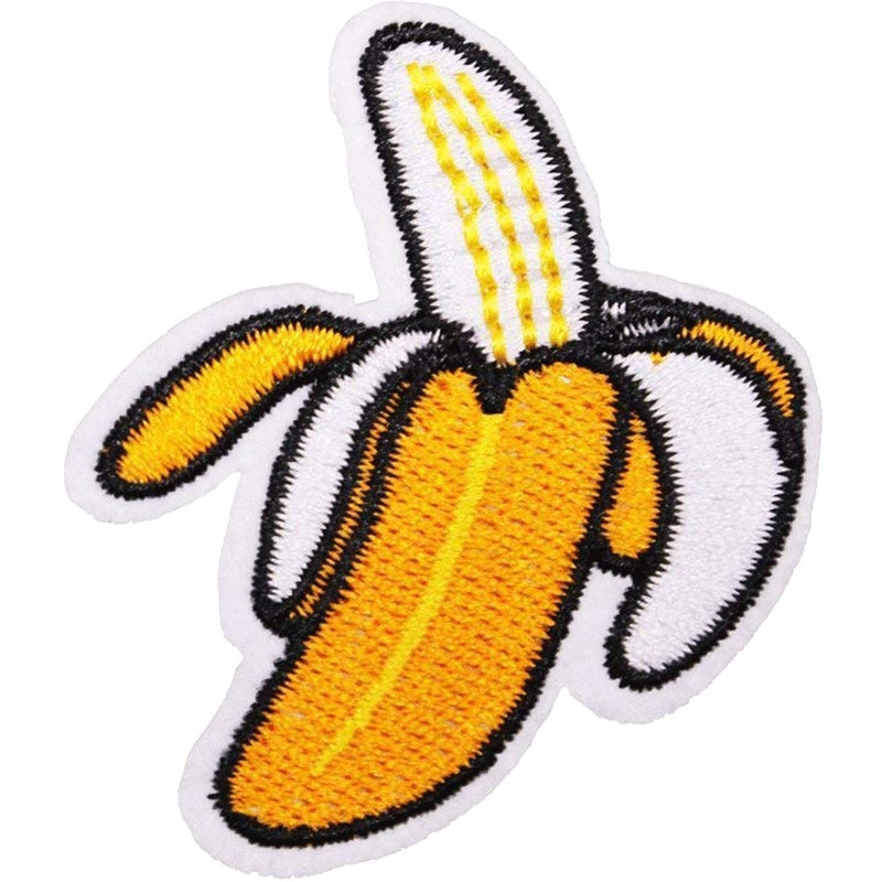 U-Sky Sew or Iron on Embroidered Patches | Realistic Peeled Banana Design for Foodie-Lover | 3 Sizes (3.3"x4.1"+3.1"x2.5"+2.2"x1.7") | Textile Art for Fun Family Parent-Child Craftingâ€‹ | 3PCs Pack - Image 2